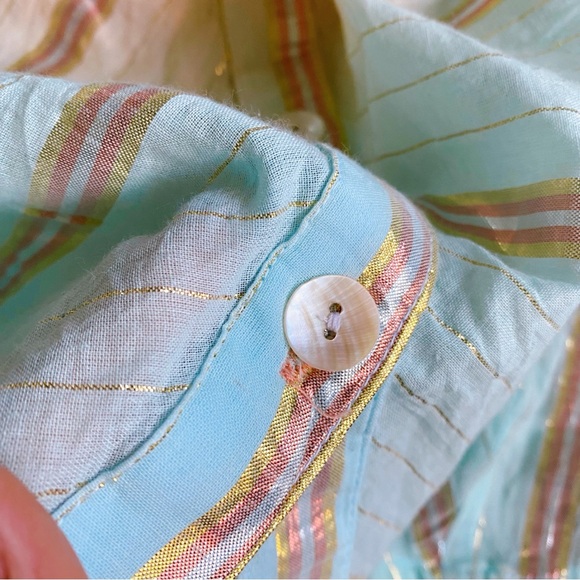 🩵 MISS JUNE PEACH BLUE OMBRÉ COLLARED LOOSE FIT MINI DRESS! (no belt) - Picture 14 of 16